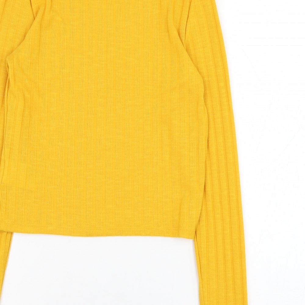 H&M Womens Yellow Roll Neck  Polyester Pullover Jumper Size S