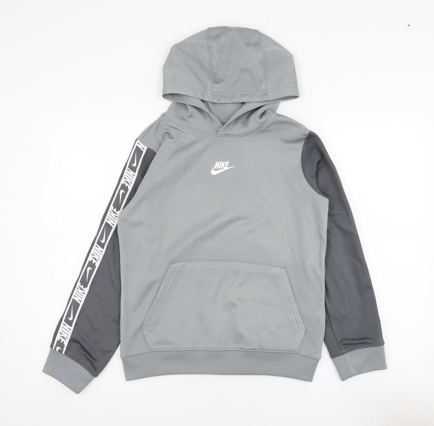 Nike Boys Grey  Polyester Pullover Hoodie Size M  Pullover