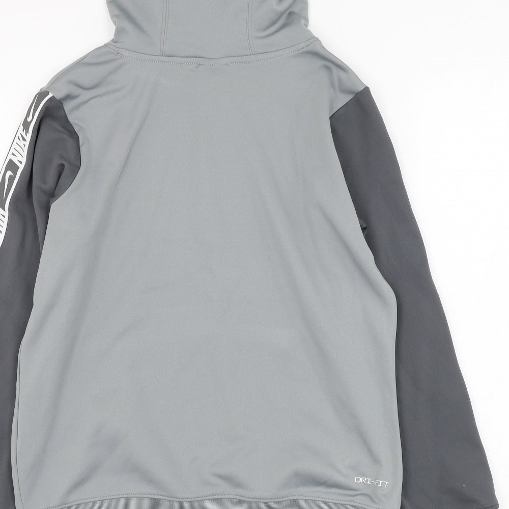 Nike Boys Grey  Polyester Pullover Hoodie Size M  Pullover