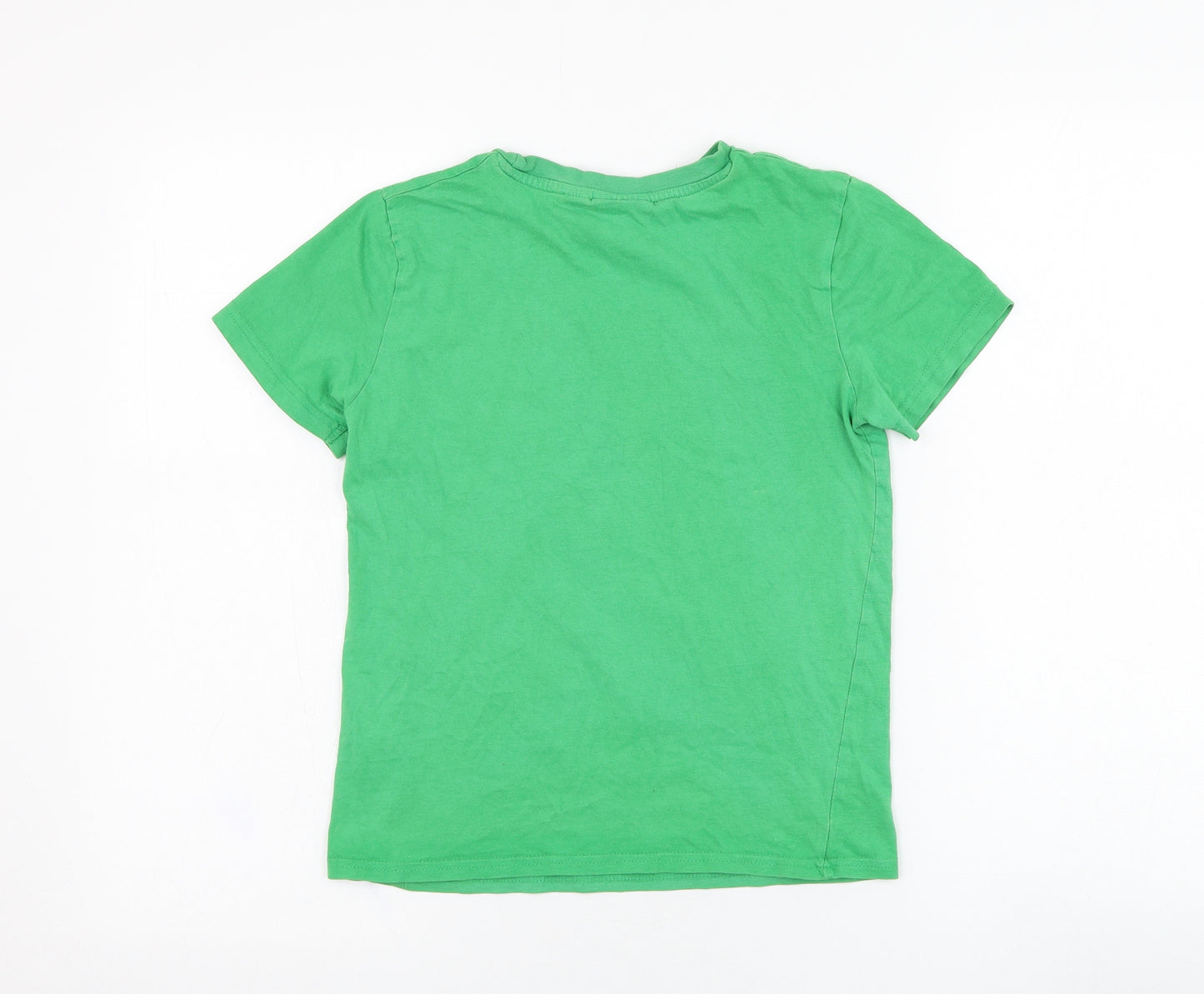 Primark Boys Green  Cotton Basic T-Shirt Size 10-11 Years Round Neck Pullover - Minecraft