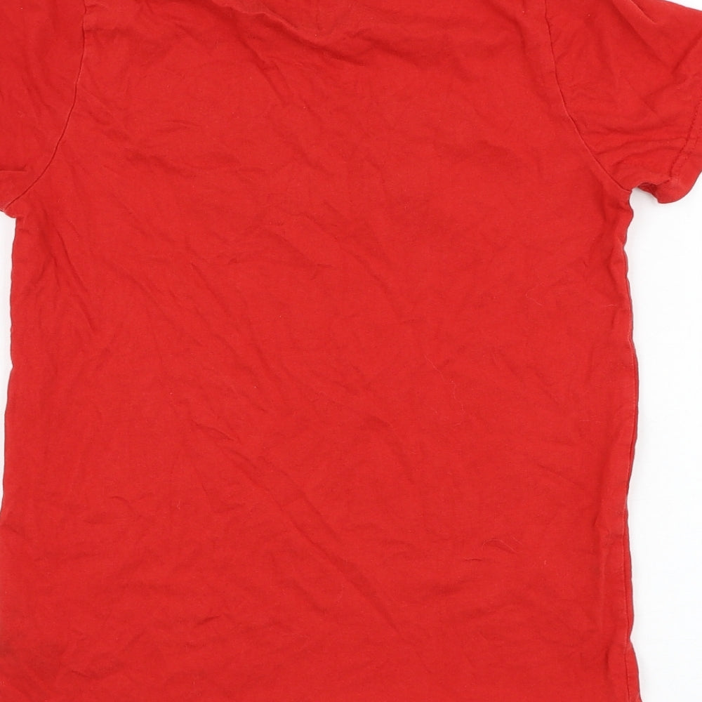 Primark Boys Red  Cotton Basic T-Shirt Size 9-10 Years Round Neck Pullover - Chicago Bulls