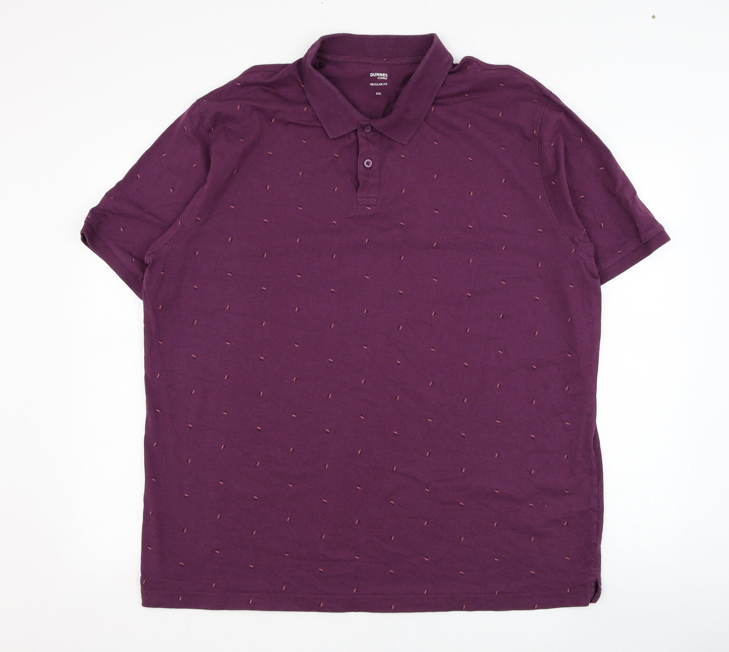 Dunnes Stores Mens Purple  Cotton  Polo Size 2XL Collared Pullover