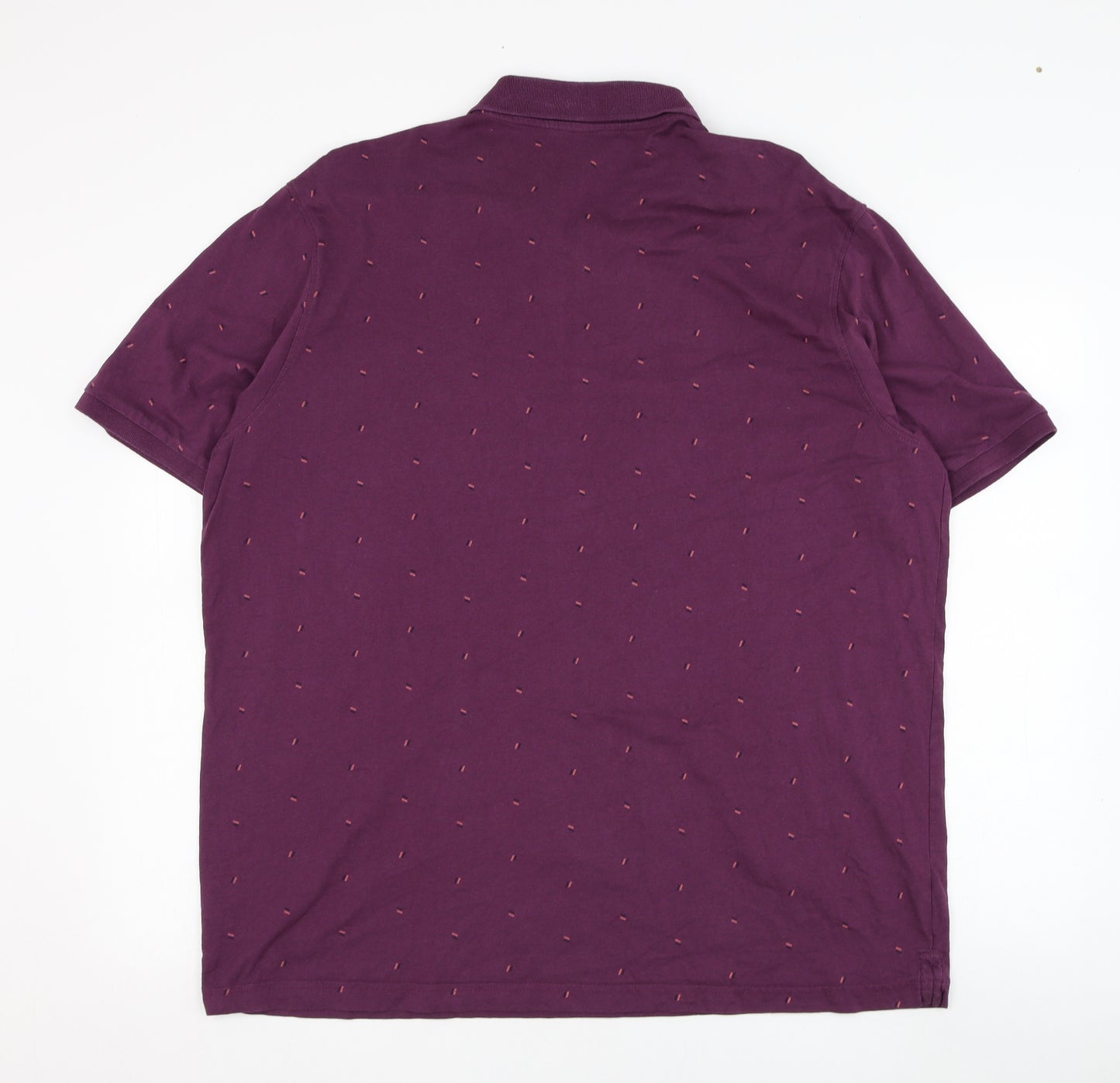 Dunnes Stores Mens Purple  Cotton  Polo Size 2XL Collared Pullover