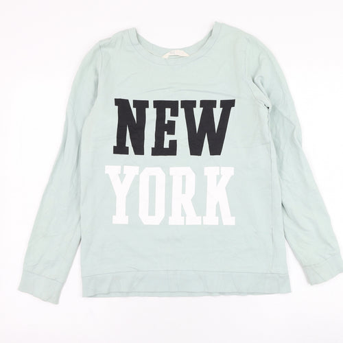 H&M Girls Green  Cotton Pullover Sweatshirt Size 13-14 Years  Pullover - New York