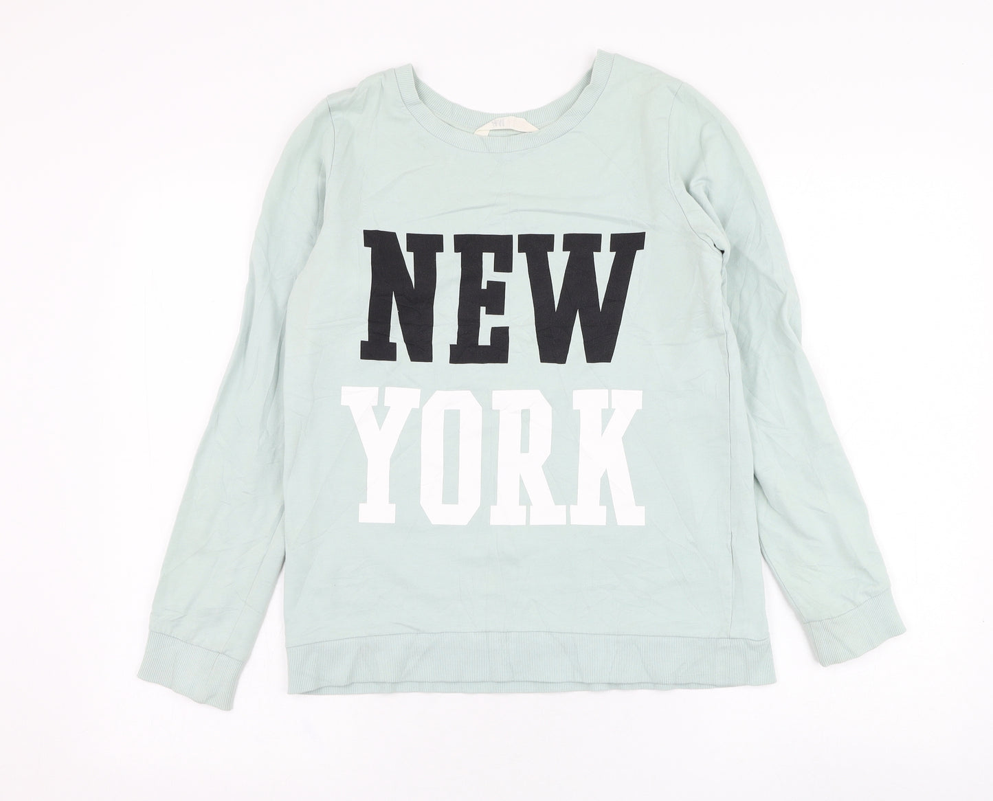 H&M Girls Green  Cotton Pullover Sweatshirt Size 13-14 Years  Pullover - New York