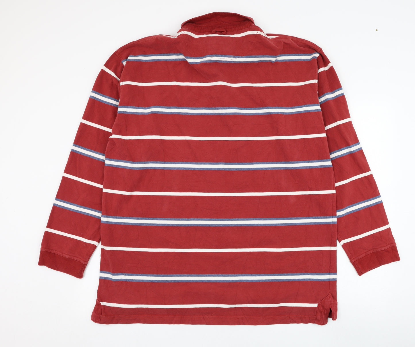 Crew Clothing Mens Red Striped Cotton Pullover Sweatshirt Size XL