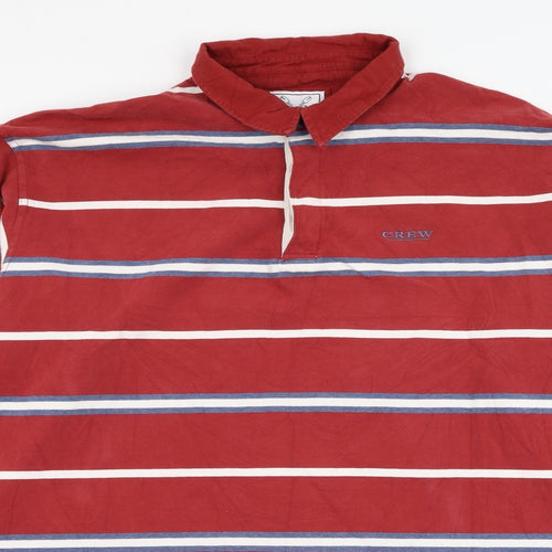 Crew Clothing Mens Red Striped Cotton Pullover Sweatshirt Size XL