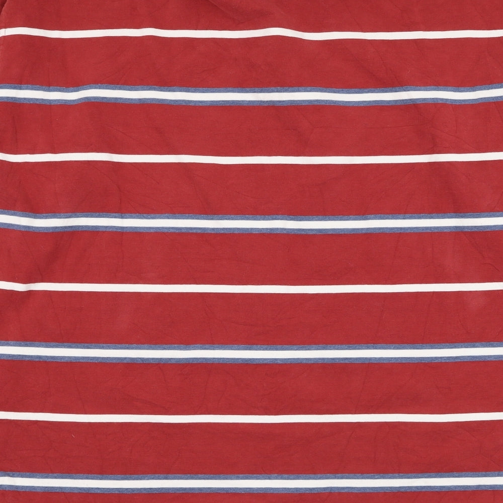 Crew Clothing Mens Red Striped Cotton Pullover Sweatshirt Size XL