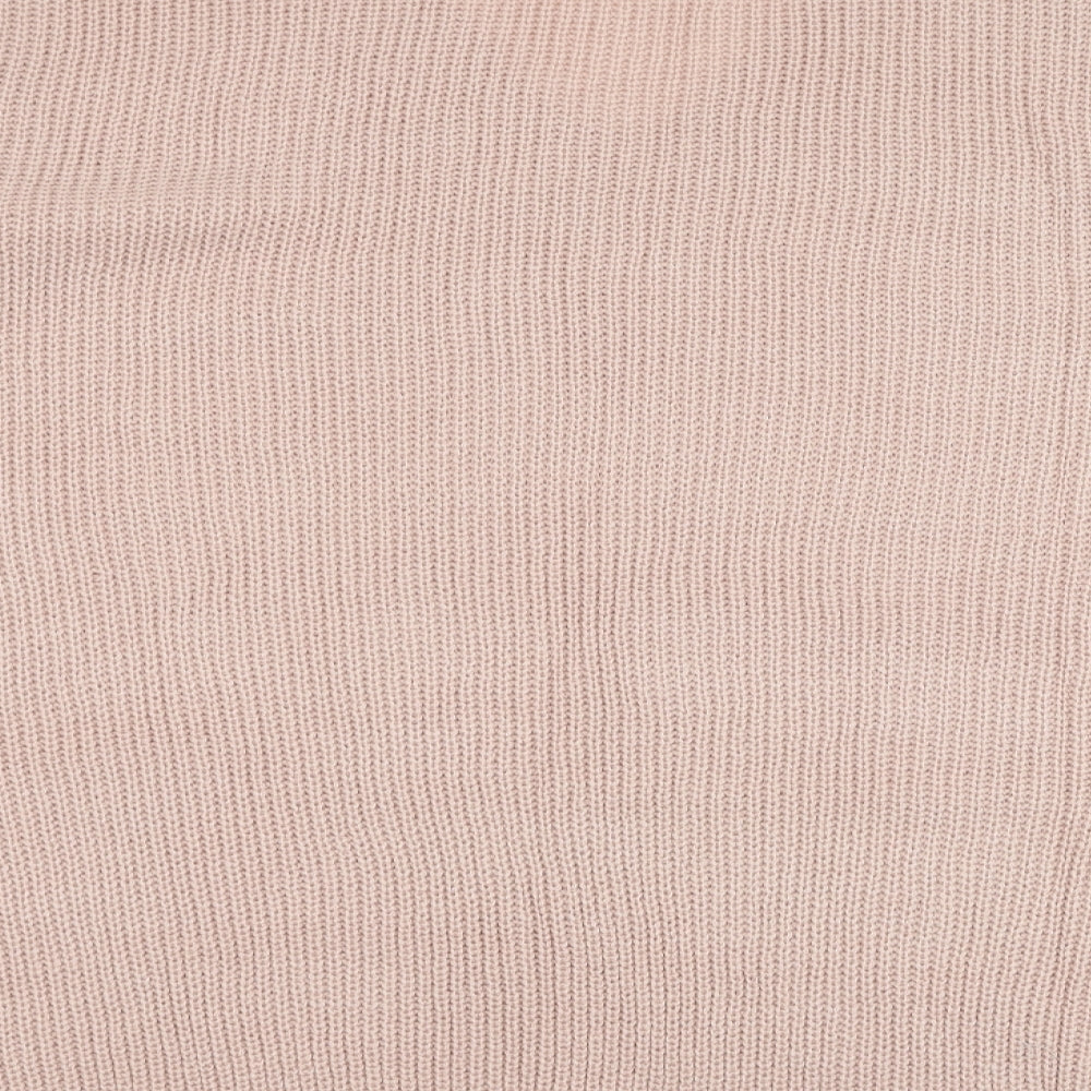 SheIn Womens Pink V-Neck  Acrylic Pullover Jumper Size 3XL