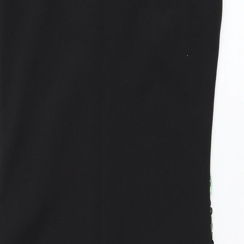 Quiz Womens Black Floral Polyester Pencil Dress  Size 6  Halter Zip