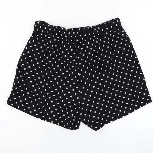 Mosaic Womens Black Polka Dot Polyester Culotte Shorts Size M L4 in Regular Tie