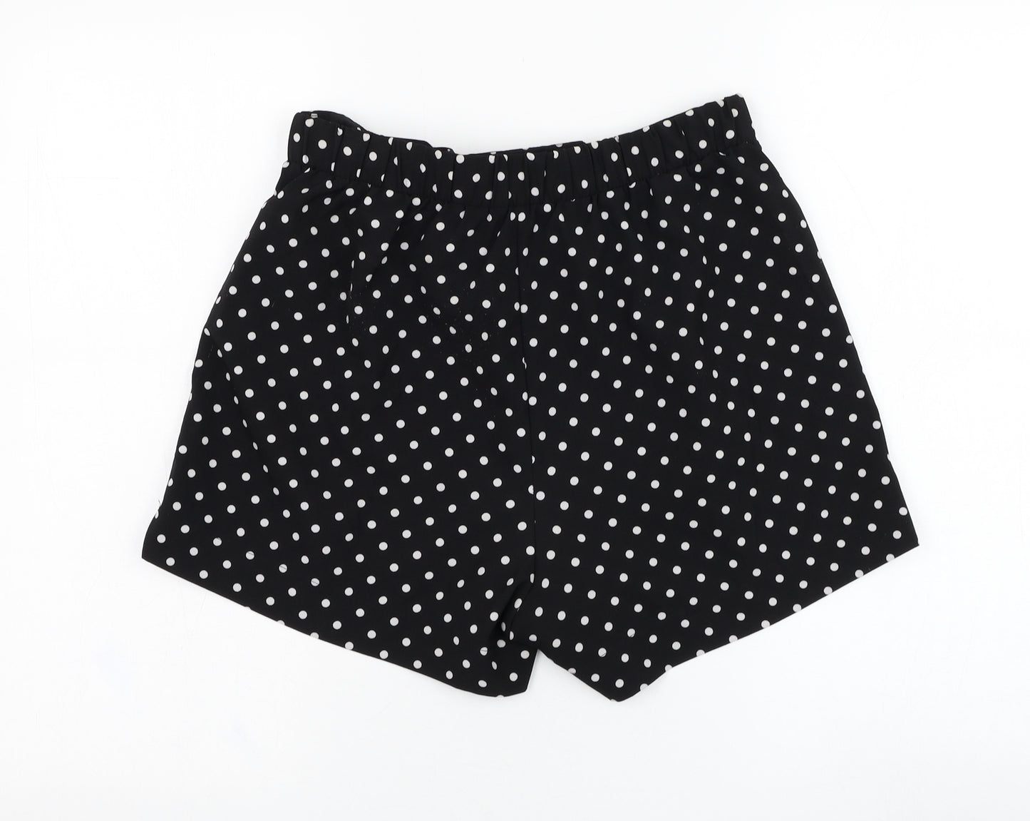 Mosaic Womens Black Polka Dot Polyester Culotte Shorts Size M L4 in Regular Tie