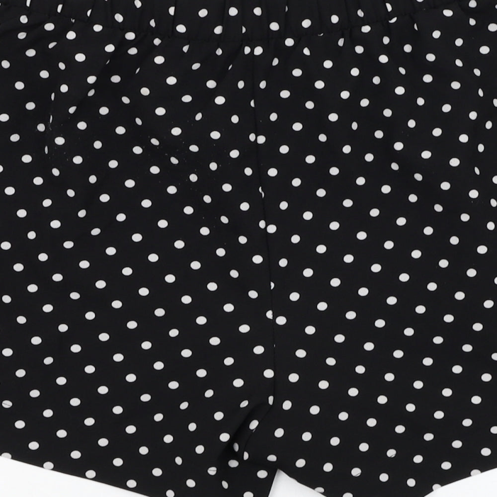Mosaic Womens Black Polka Dot Polyester Culotte Shorts Size M L4 in Regular Tie