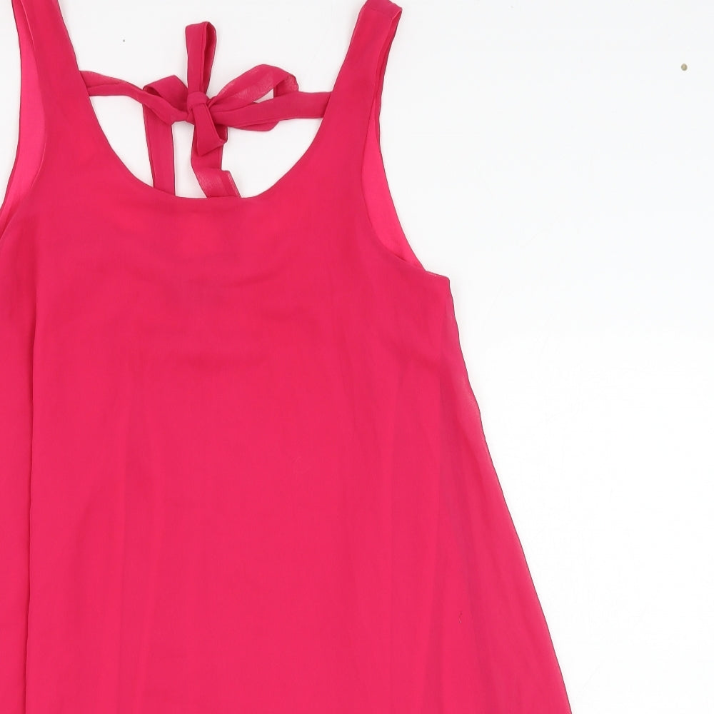 Love Womens Pink  Polyester Tunic Tank Size S Round Neck