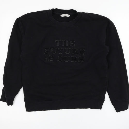 Mango Womens Black  Polyester Pullover Sweatshirt Size S  Pullover - The future is yours