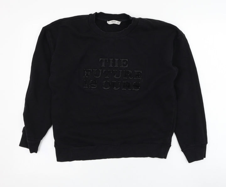 Mango Womens Black Polyester Pullover Sweatshirt Size S Pullover - The future is yours