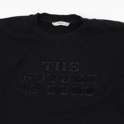 Mango Womens Black  Polyester Pullover Sweatshirt Size S  Pullover - The future is yours