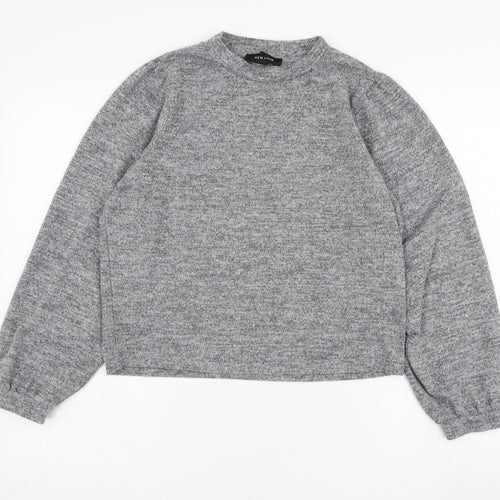 New Look Womens Grey Round Neck  Polyester Pullover Jumper Size L