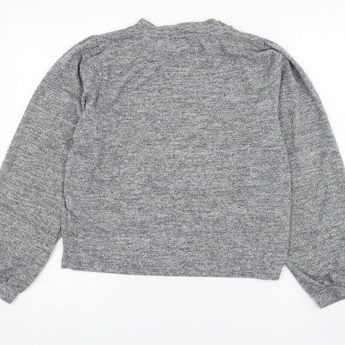 New Look Womens Grey Round Neck  Polyester Pullover Jumper Size L