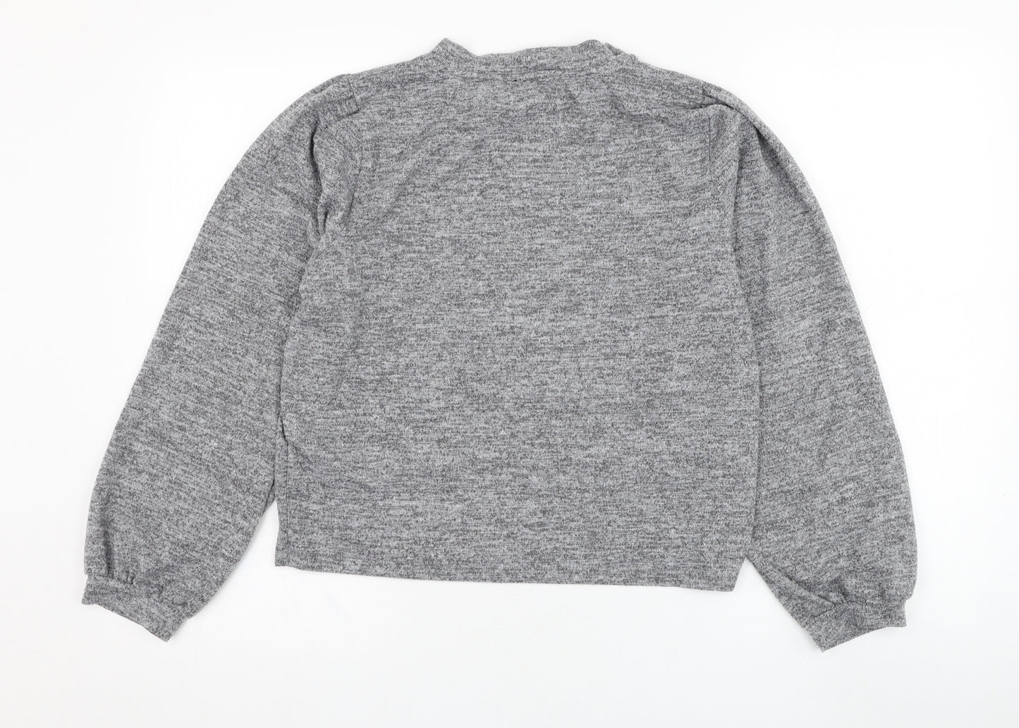 New Look Womens Grey Round Neck  Polyester Pullover Jumper Size L