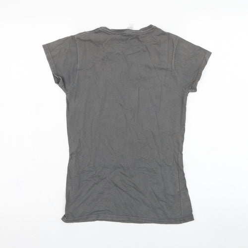 Gildan Womens Grey  Cotton Basic T-Shirt Size S Round Neck - The Vamps