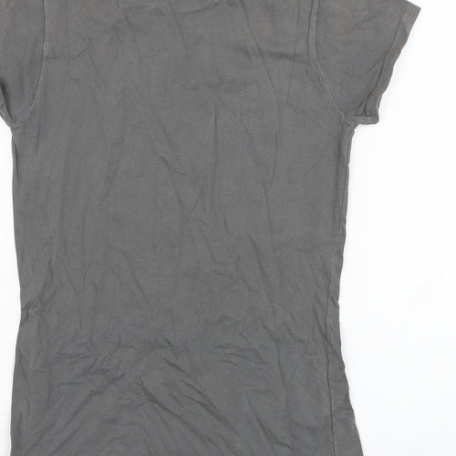 Gildan Womens Grey  Cotton Basic T-Shirt Size S Round Neck - The Vamps