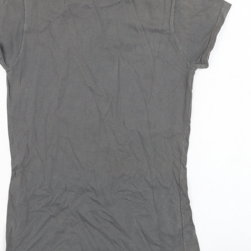 Gildan Womens Grey  Cotton Basic T-Shirt Size S Round Neck - The Vamps