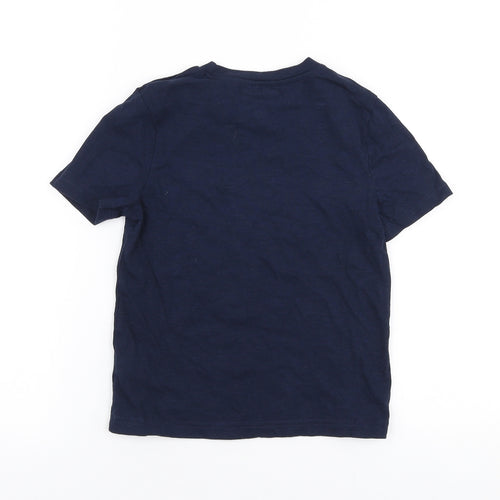 F&F Boys Blue  100% Cotton Jersey T-Shirt Size 5-6 Years Round Neck Pullover