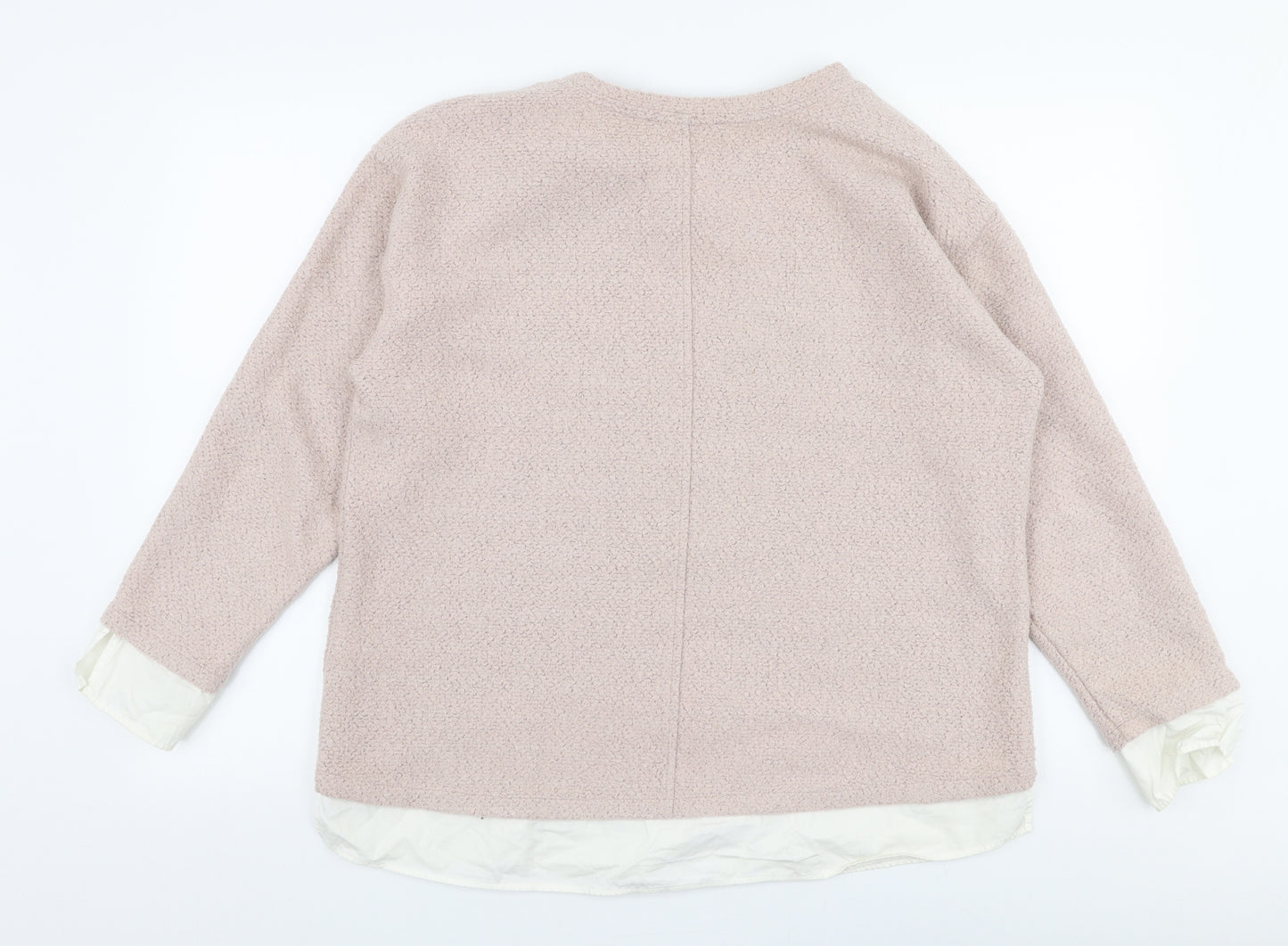 Marks and Spencer Womens Pink Round Neck  100% Cotton Pullover Jumper Size 16