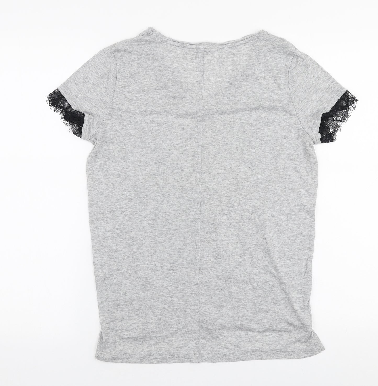 NEXT Womens Grey  Viscose Jersey T-Shirt Size 8 V-Neck
