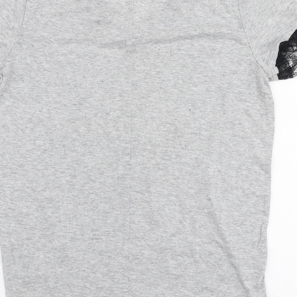 NEXT Womens Grey  Viscose Jersey T-Shirt Size 8 V-Neck