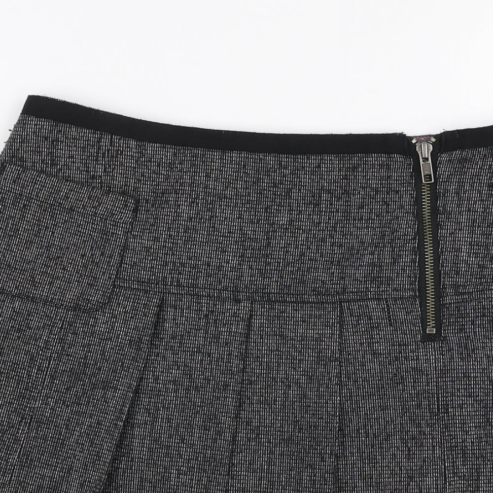 NEXT Womens Grey  Polyester A-Line Skirt Size 28 in   Zip