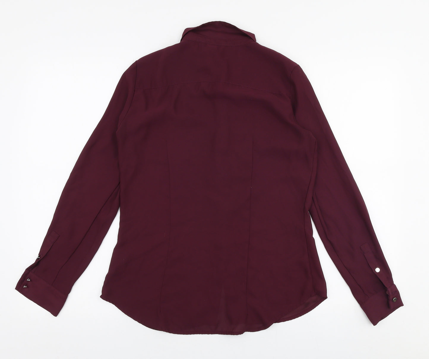 H&M Womens Purple  Polyester Basic Blouse Size 10 Collared