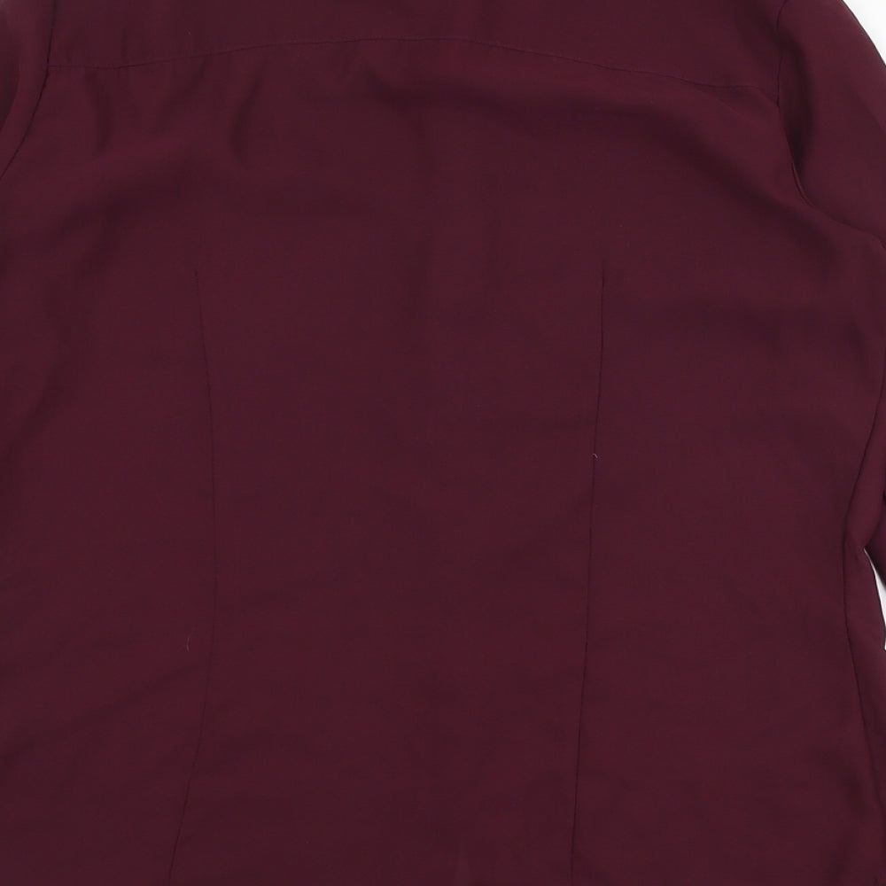 H&M Womens Purple  Polyester Basic Blouse Size 10 Collared