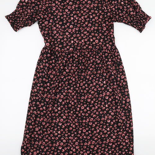 Dorothy Perkins Womens Multicoloured Floral Polyester Skater Dress  Size 10  Round Neck Pullover