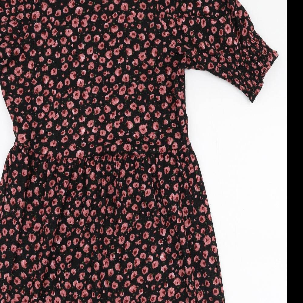 Dorothy Perkins Womens Multicoloured Floral Polyester Skater Dress  Size 10  Round Neck Pullover