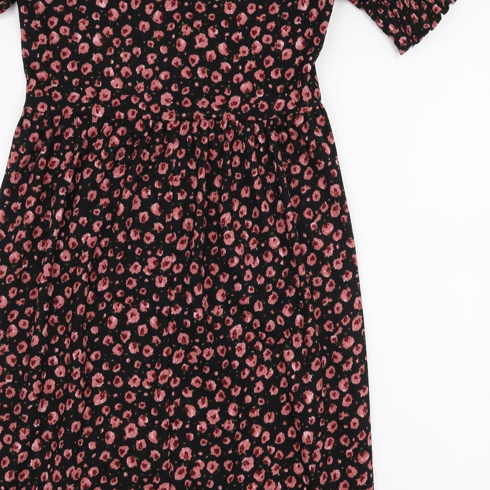 Dorothy Perkins Womens Multicoloured Floral Polyester Skater Dress  Size 10  Round Neck Pullover