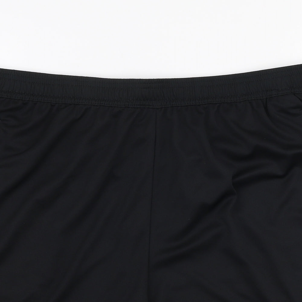 adidas Mens Black Striped Polyester Athletic Shorts Size XL L6.5 in Regular Drawstring