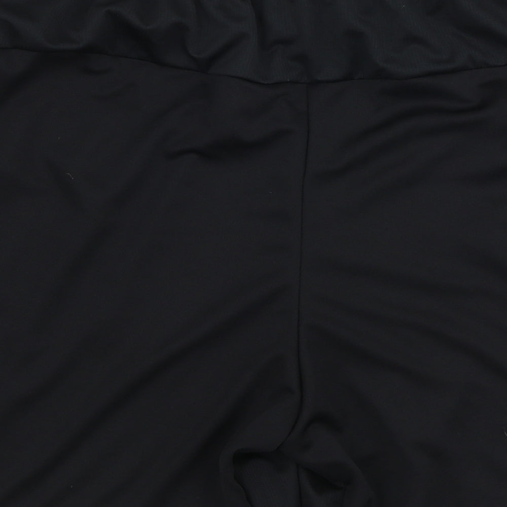 adidas Mens Black Striped Polyester Athletic Shorts Size XL L6.5 in Regular Drawstring