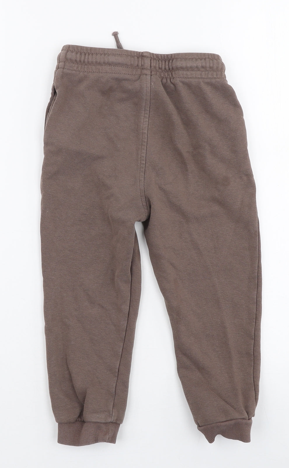 George Boys Brown  Cotton Jogger Trousers Size 4-5 Years  Slim Drawstring