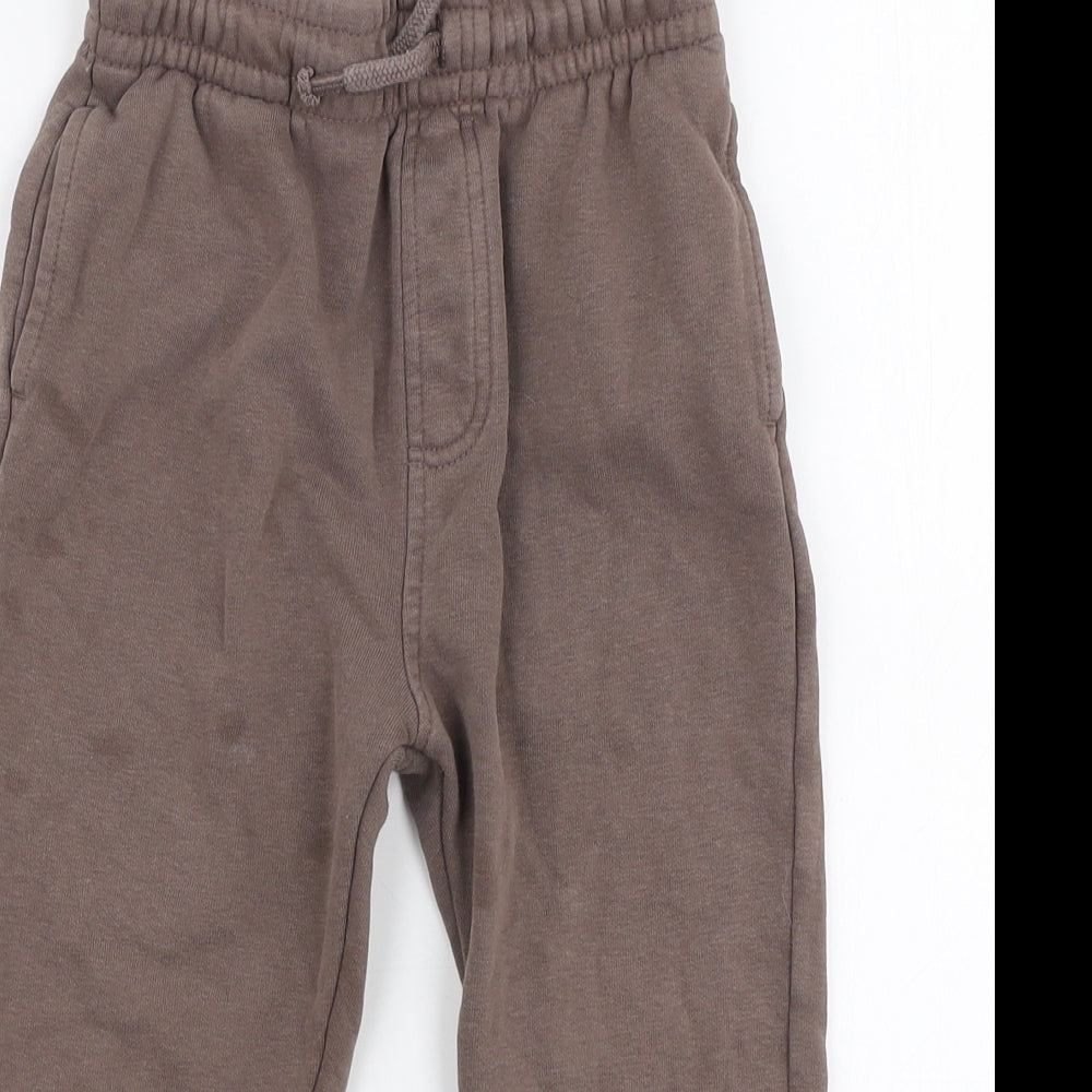 George Boys Brown  Cotton Jogger Trousers Size 4-5 Years  Slim Drawstring