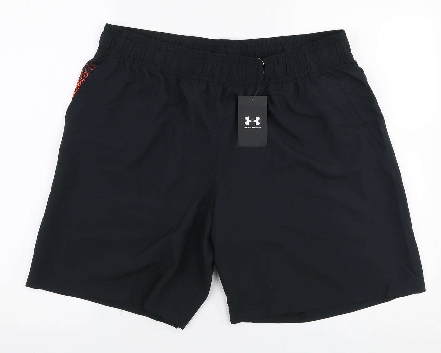 Under armour Mens Black  Polyester Athletic Shorts Size XL L7 in Regular Drawstring