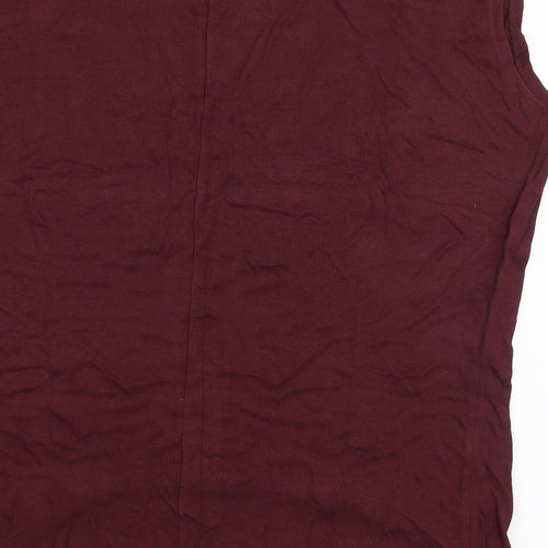 Topshop Womens Purple  Viscose Jersey T-Shirt Size 8 Round Neck