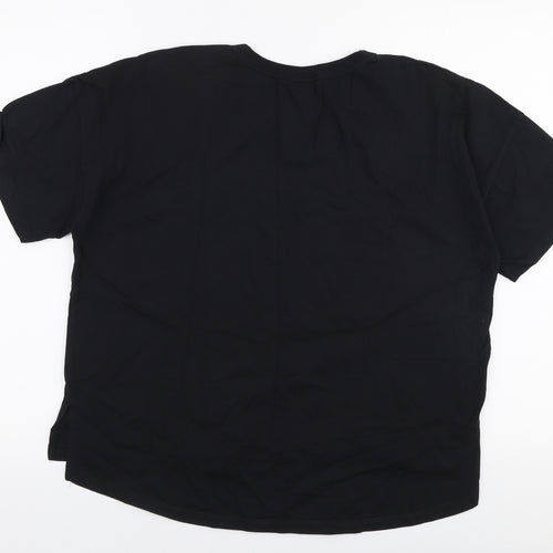 Zara Womens Black  Polyester Jersey T-Shirt Size S Round Neck