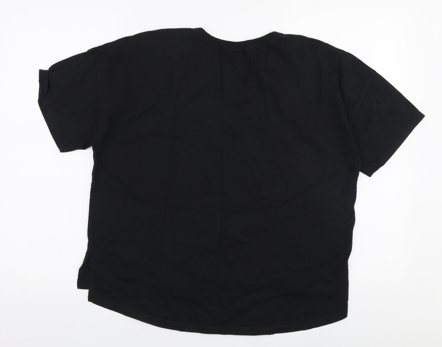 Zara Womens Black  Polyester Jersey T-Shirt Size S Round Neck