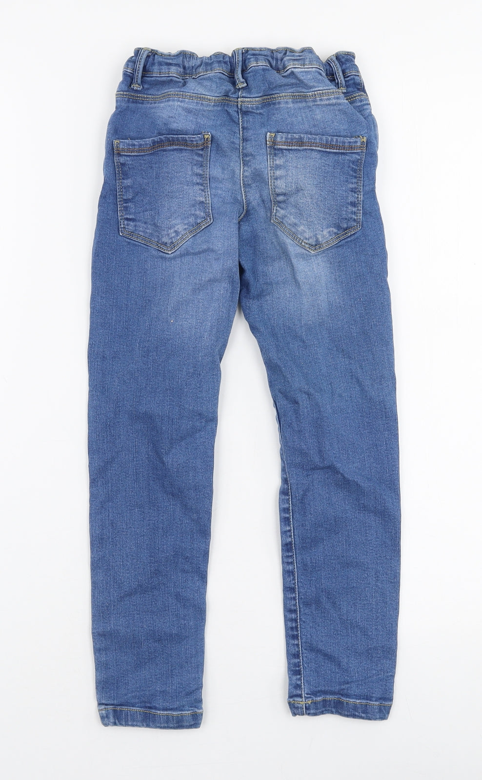 Nutmeg Girls Blue Floral Cotton Skinny Jeans Size 6-7 Years  Slim Zip