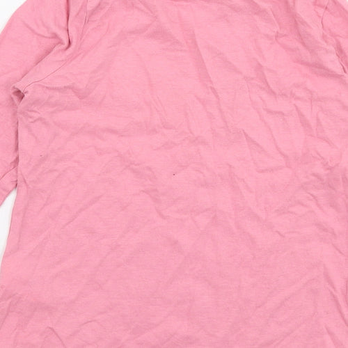 name it Girls Pink  100% Cotton Jersey T-Shirt Size 7-8 Years Round Neck Pullover - Dream