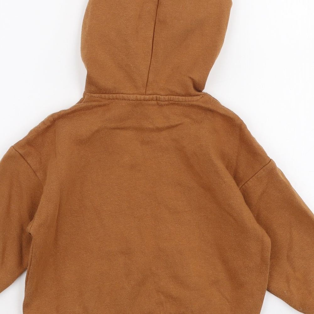 H&M Girls Brown  Cotton Pullover Hoodie Size 2-3 Years  Pullover