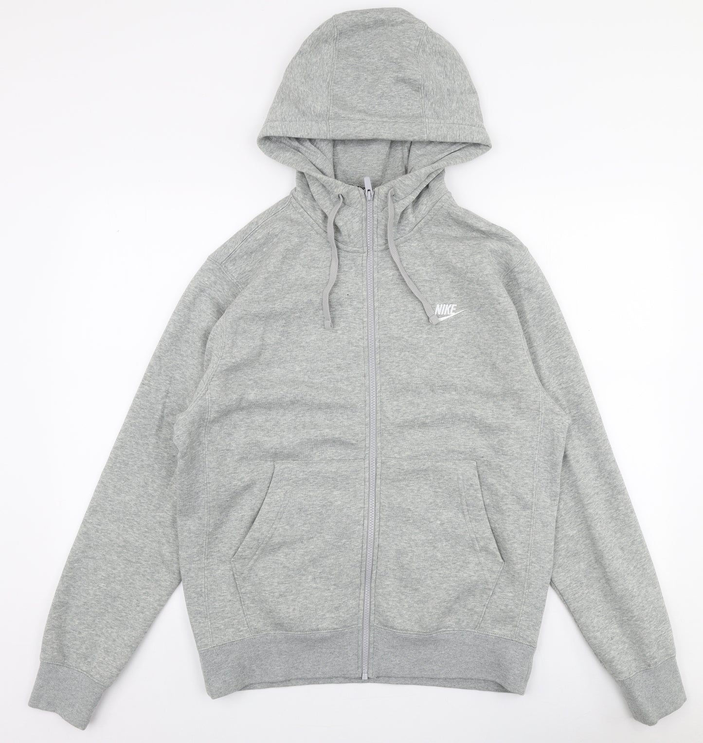 Nike Mens Grey  Cotton Full Zip Hoodie Size S