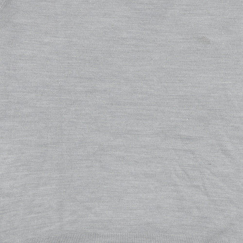 Burton Mens Grey V-Neck  Acrylic Pullover Jumper Size 2XL